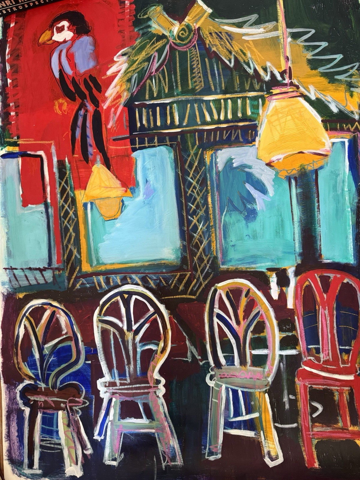 «Interior with Parrot»by Frank Minuto Famous Californian Artist and Art Curator