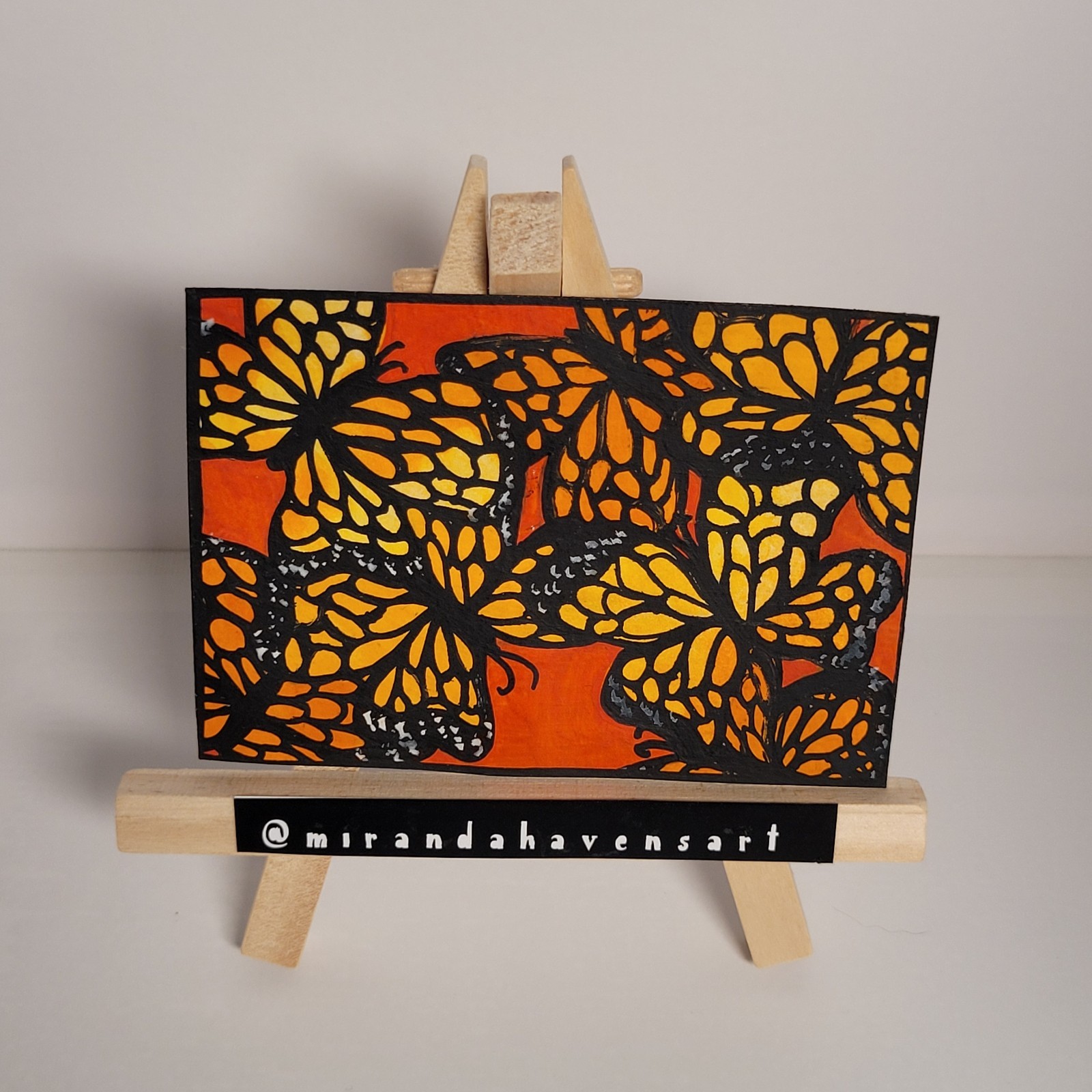 ACEO Original Painting, Butterflies, Water Color Painting Signed