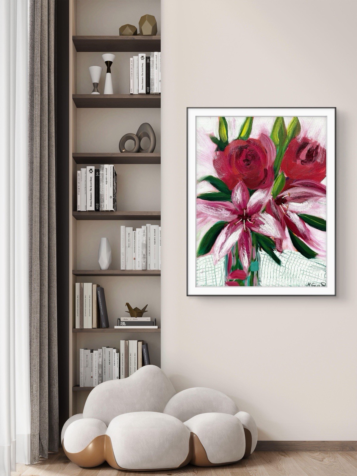 GERARD 11X14 IN-Abstract Expressionist Original Acrylic Painting Flowers