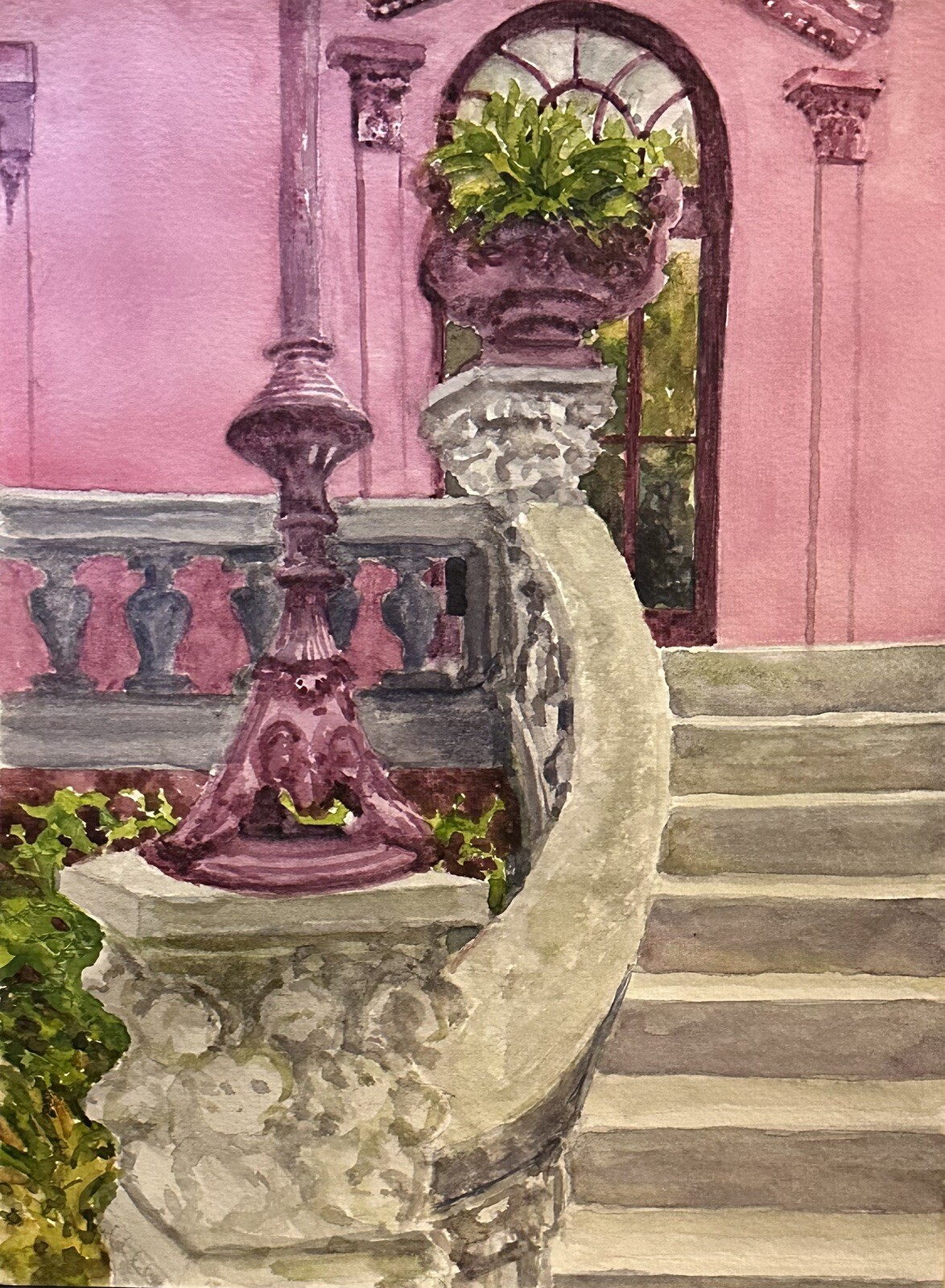 Stairway In Porto, Portugal – Original Watercolor Painting