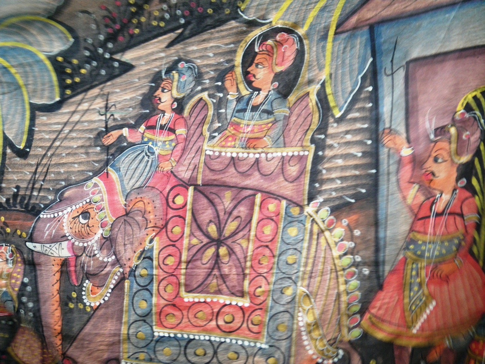 India Royal Mughal Procession Parade Pichwai Painting on Cotton Large 3′ x 5′