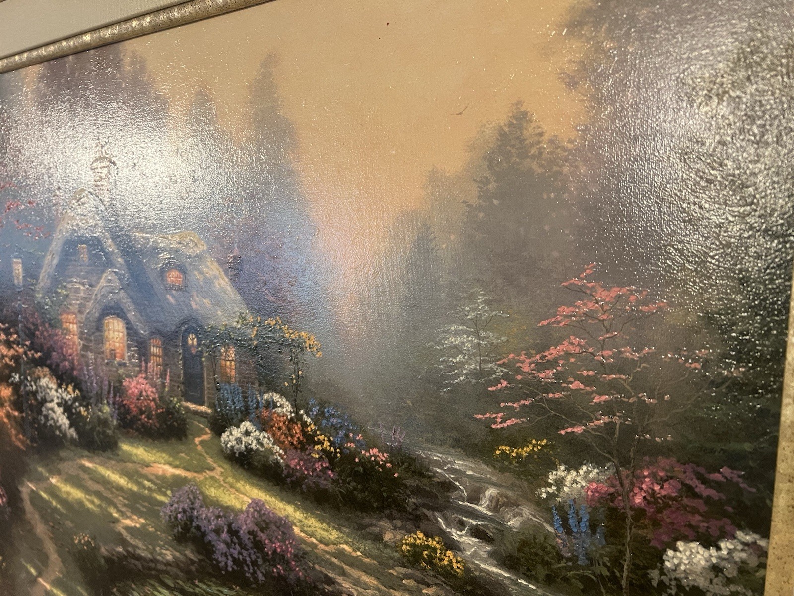 Thomas Kinkade Everett’s Cottage 24×30 Canvas Renaissance Ed. R/E SIGNED 72/400
