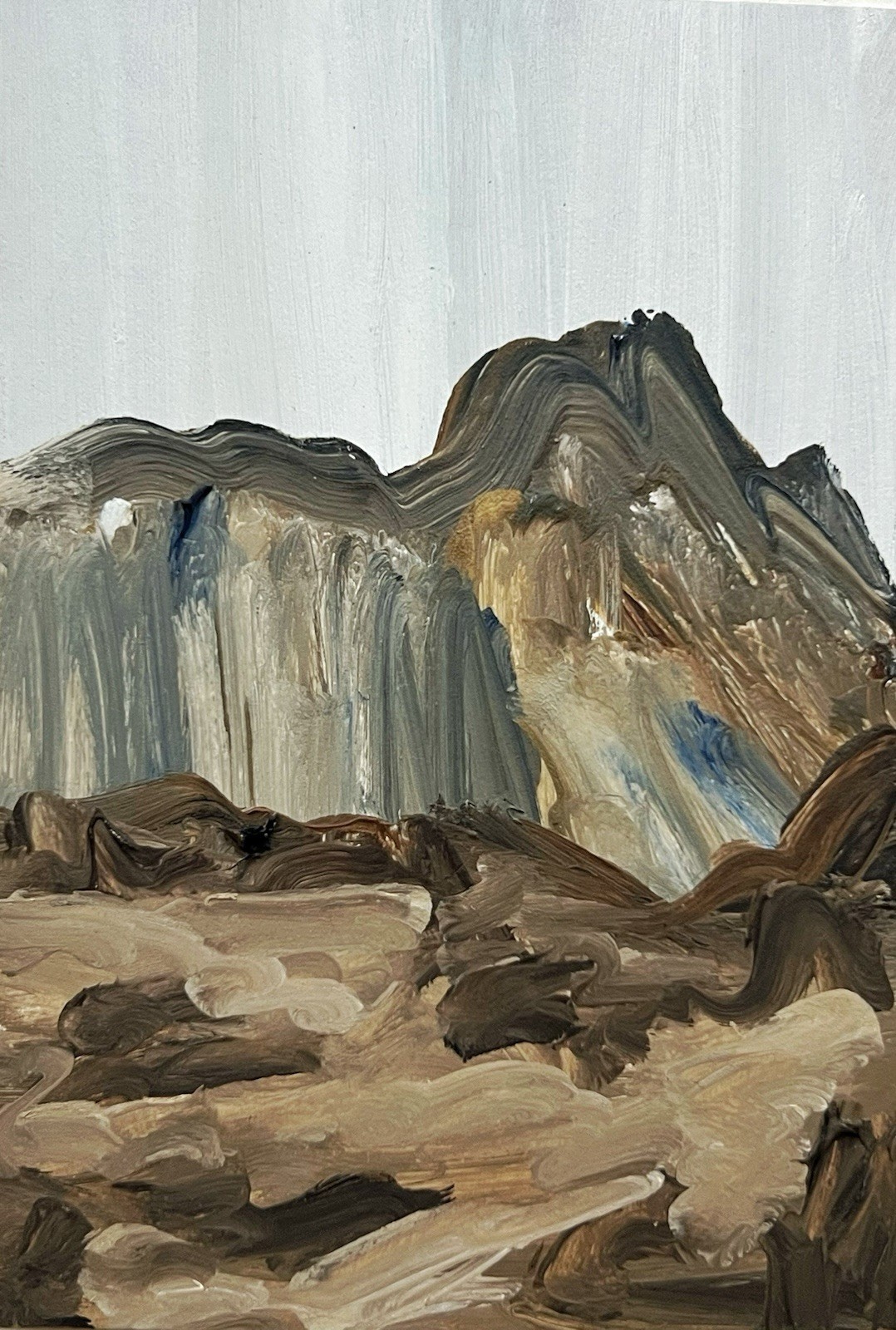 Scandinavian Cliffside Oil Painting Nordic Mountain Landscape Original Artwork