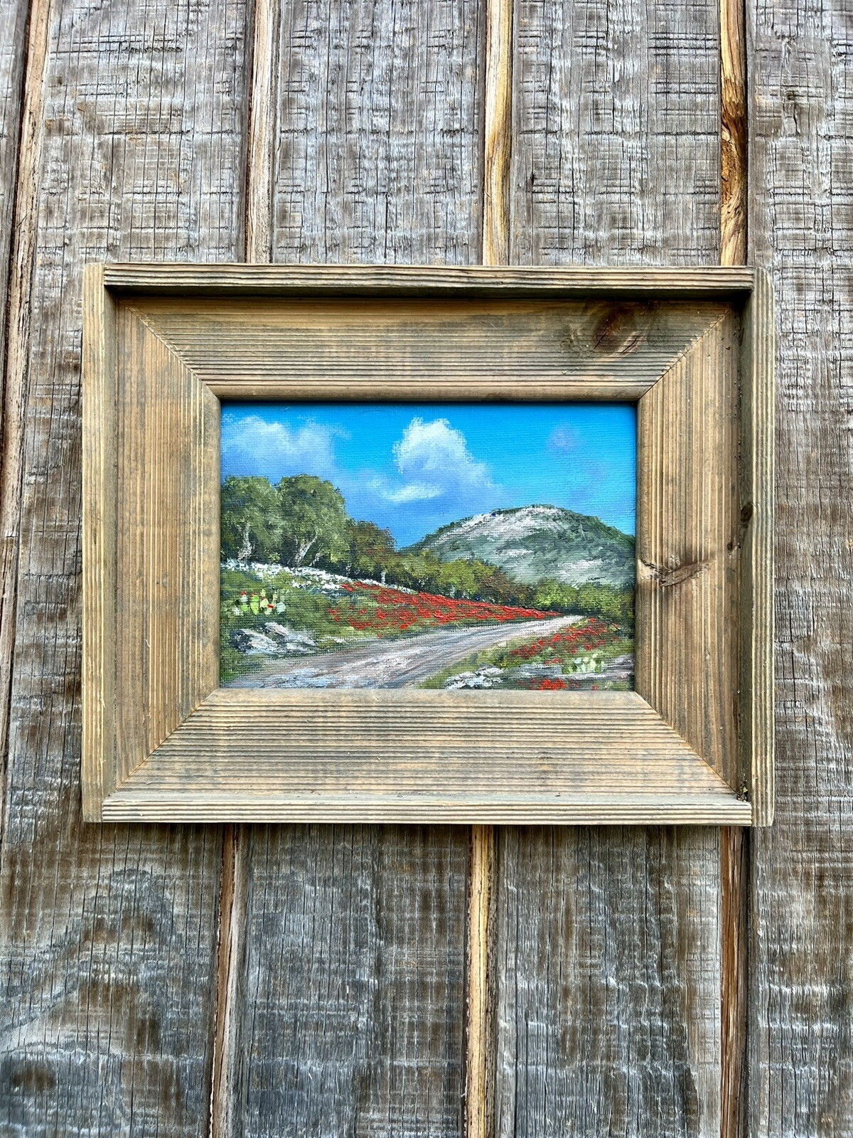 New ORIGINAL OIL PAINTING TEXAS , 5X7 OIL ON CANVAS BOARD/FRAMED