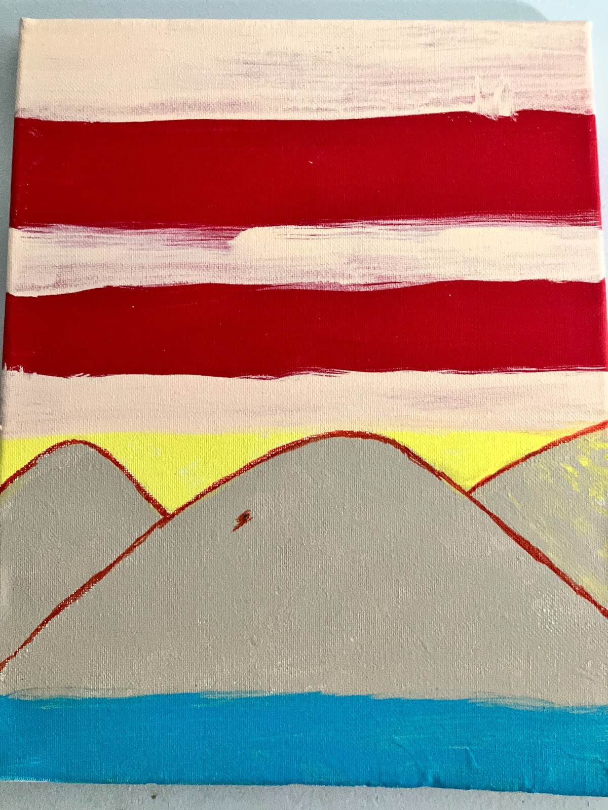 Abstract acrylic painting on canvas original 14inch by 11inch