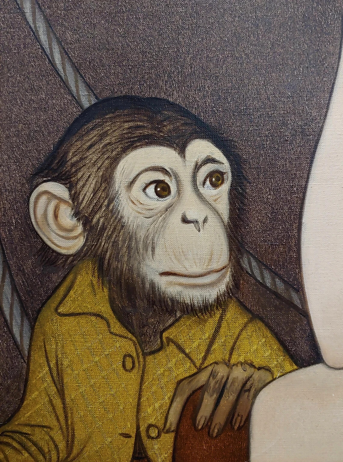 Philippe Noyer – Sexy Girl & a Monkey – Oil Painting
