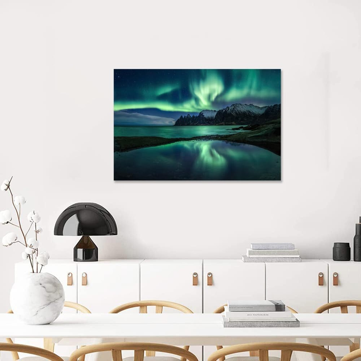 Aurora Borealis Wall Art Painting for Office Bedroom Scenery Landscape Canvas…