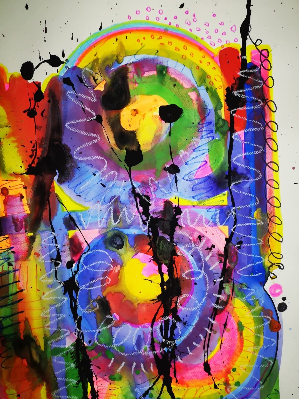 Painting Abstract Artwork Acrylic on paper 58cmx78cm