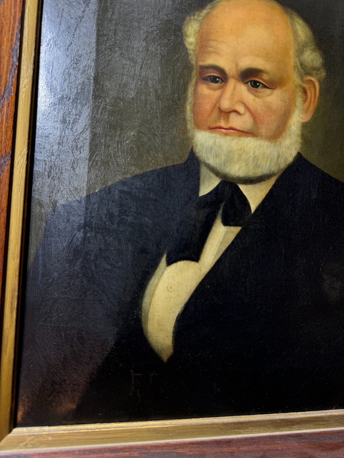 Superb American School «Formal Adult Male Portrait» Oil Painting – Framed
