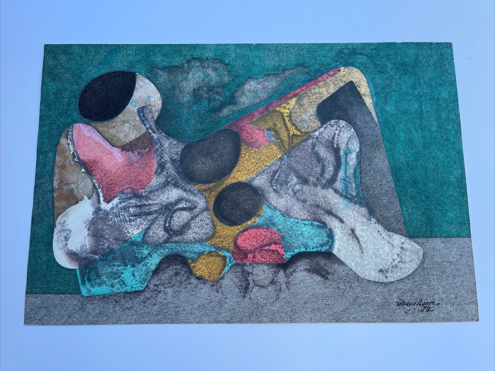 FINEST JORGE FLORES PAINTING LARGE INCREDIBLE DETAIL ABSTRACT MODERNIST LISTED