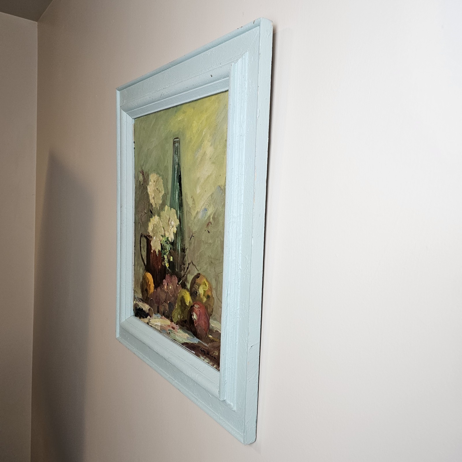ART – VTG Original Signed George C. Baum Oil Painting 26.5×22.5 Framed – Indiana