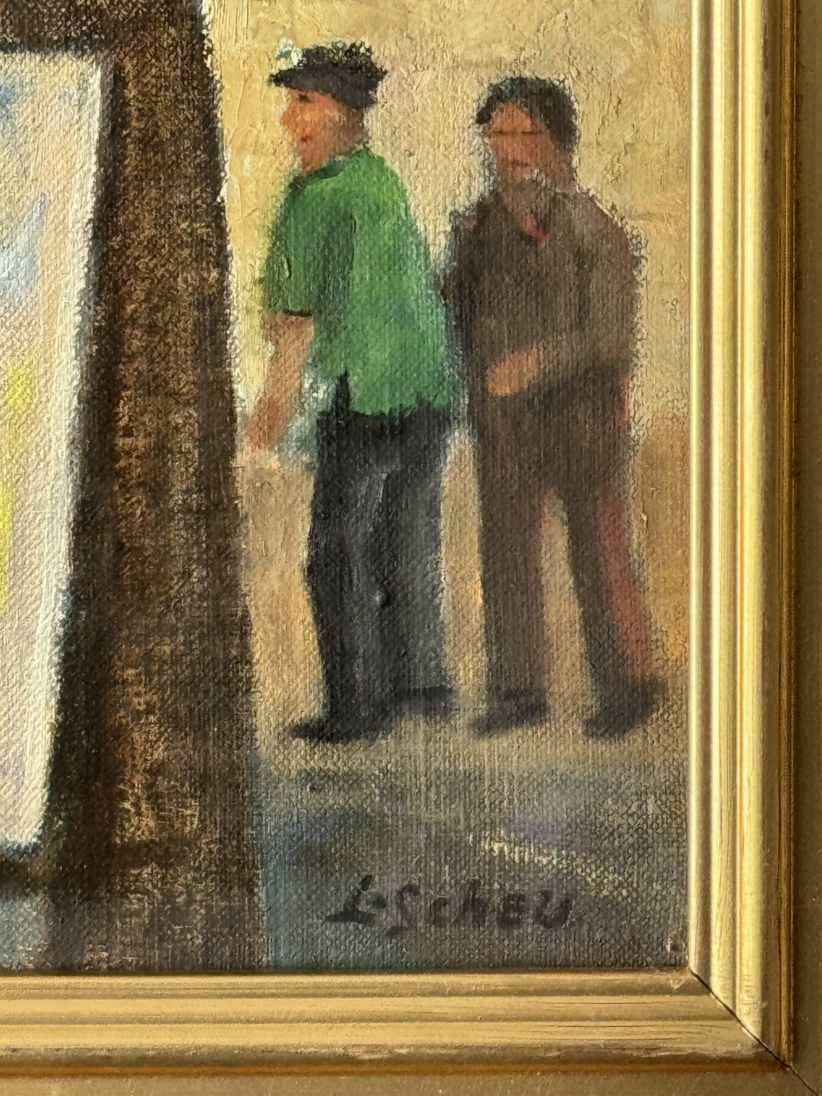 LEONARD SCHEU ANTIQUE MODERN FIGURATIVE LANDSCAPE OIL PAINTING OLD CALIFORNIA 53