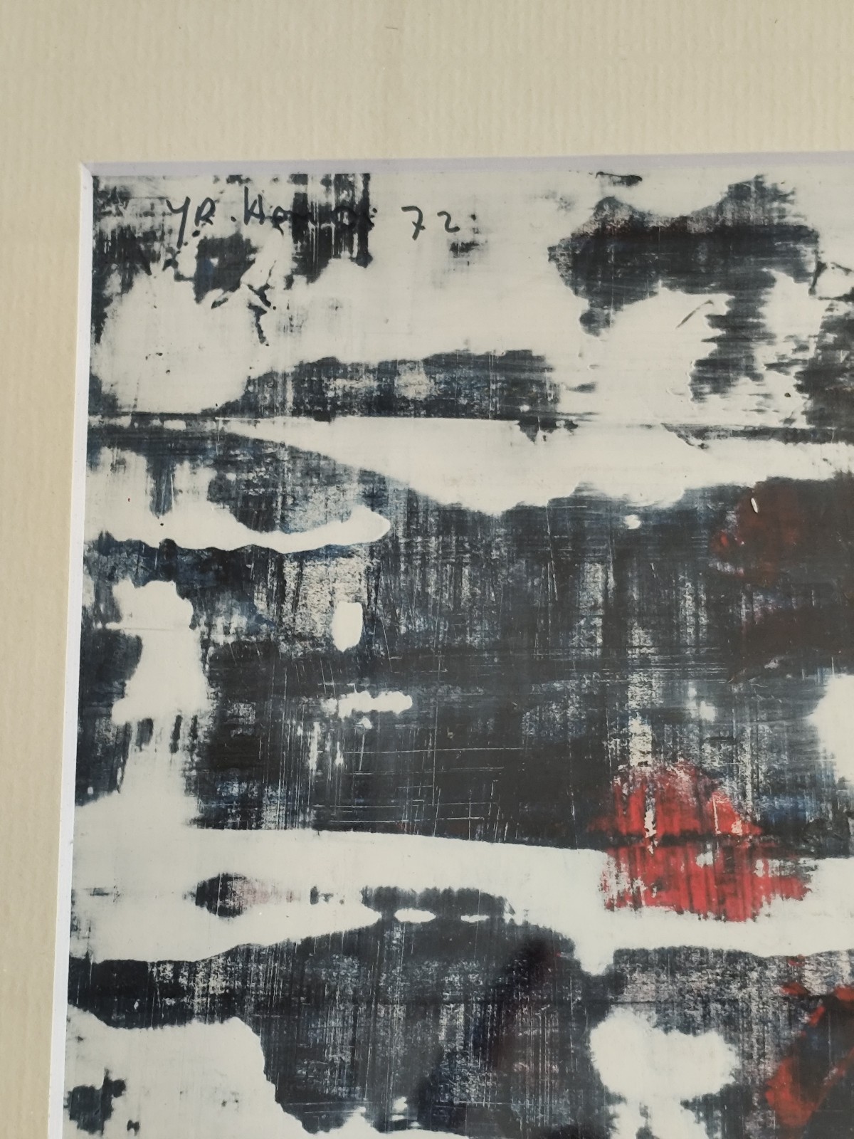 Signed Abstract Painting 1972 Abstract Oil On Canvas, Framed, France, 1Pc