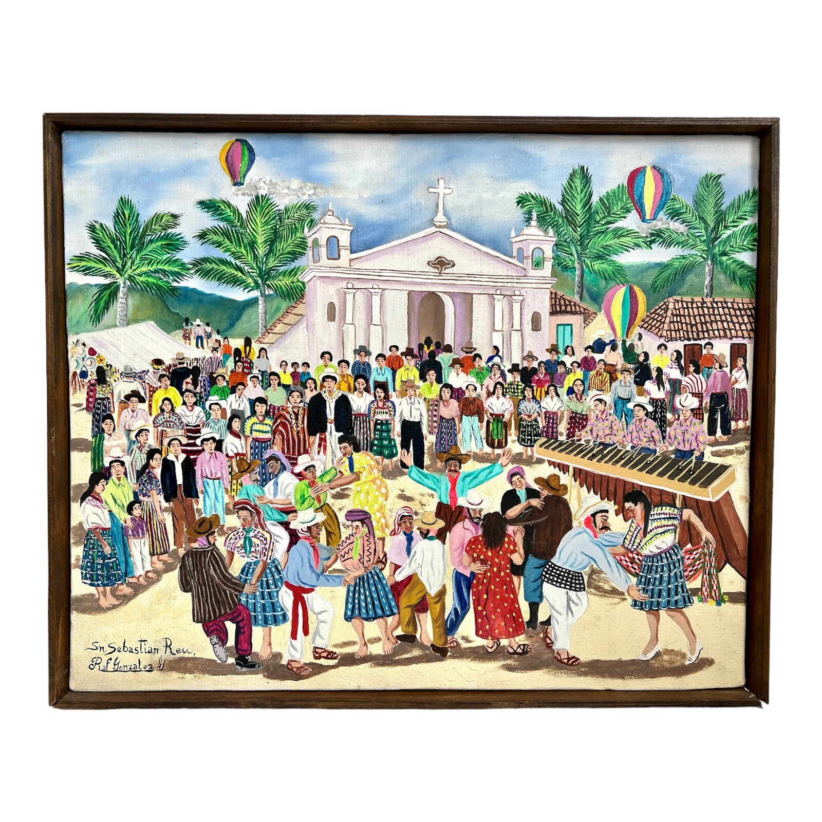 Rafael Gonzalez y Gonzalez Maya Original Painting Art Tzutuhil San Sebastian Reu