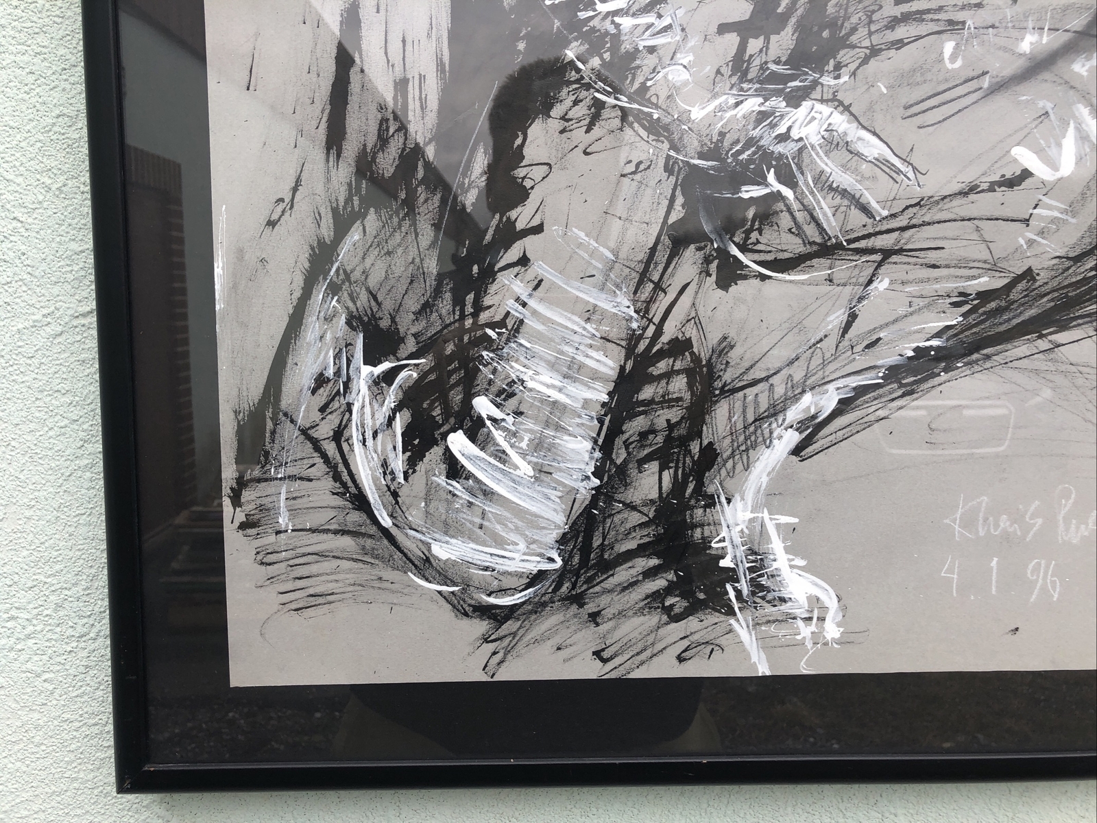 Signed Ruslan Khais 4 1 96 Gouache Of A Nude Female 29 1/2” X 14 1/4” X 1 3/4”
