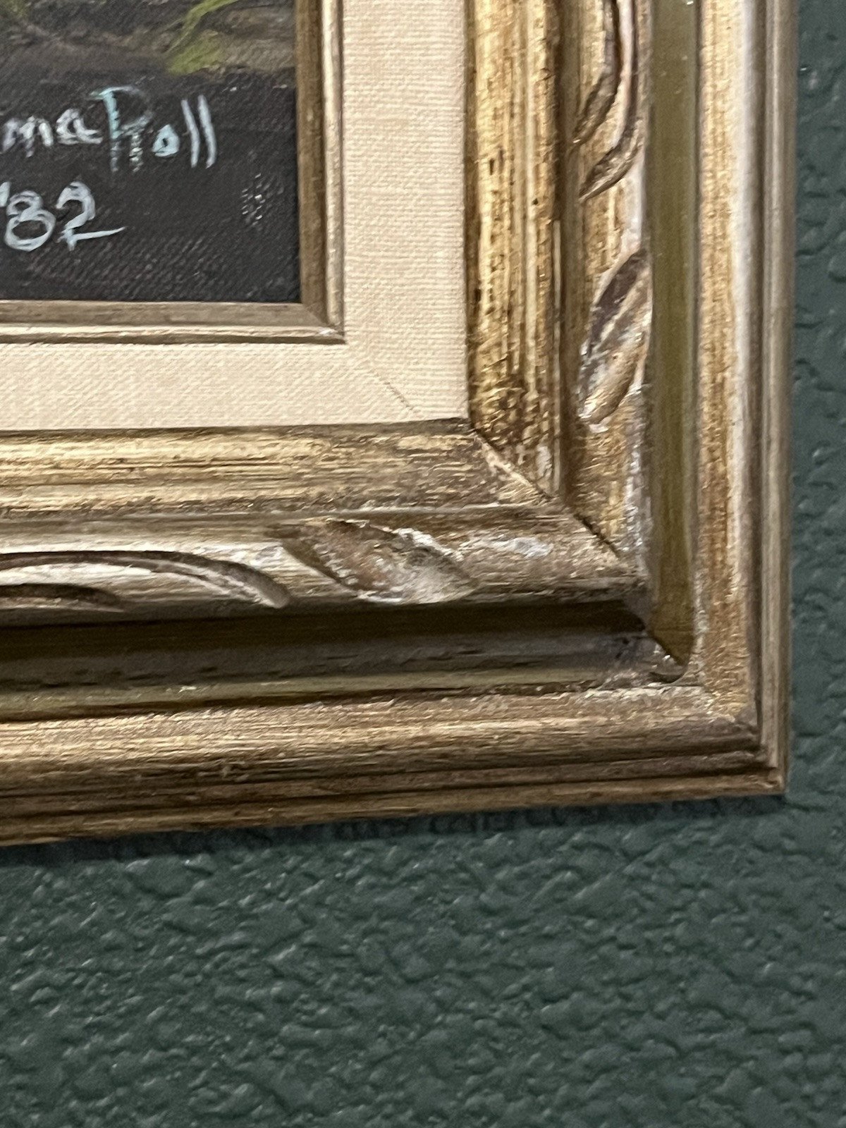 Original Painted Lilly Flowers ￼On Canvas Stunning Wood Frame 21.5×18”