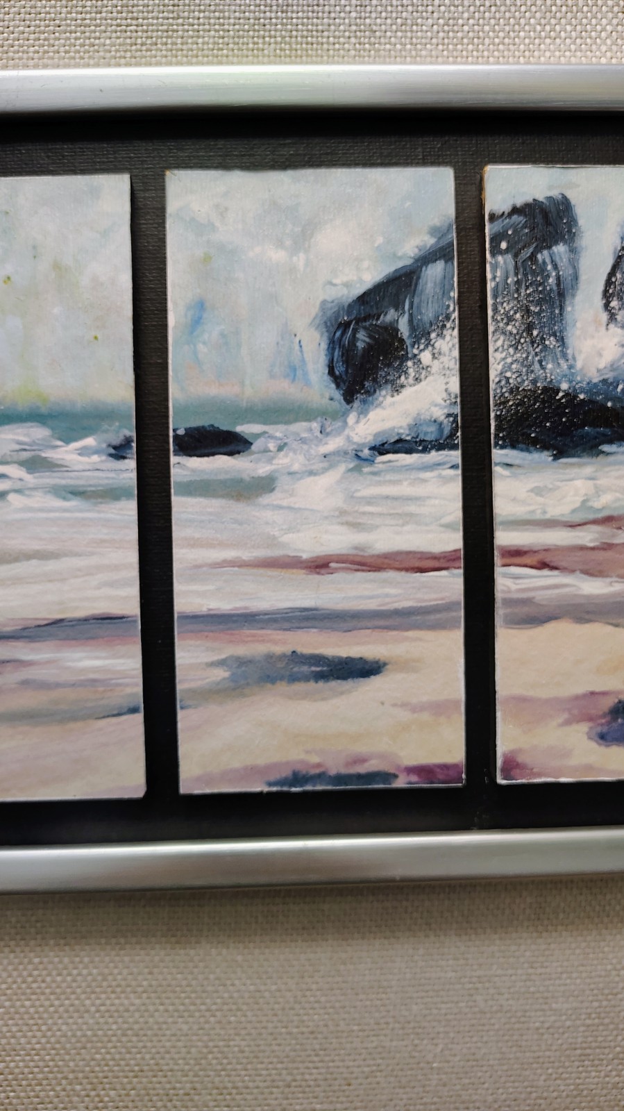 BARCLAY SHEAKS SEASCAPE 6 Panel Acrylic On Board. Very Neat Piece Original 1/1