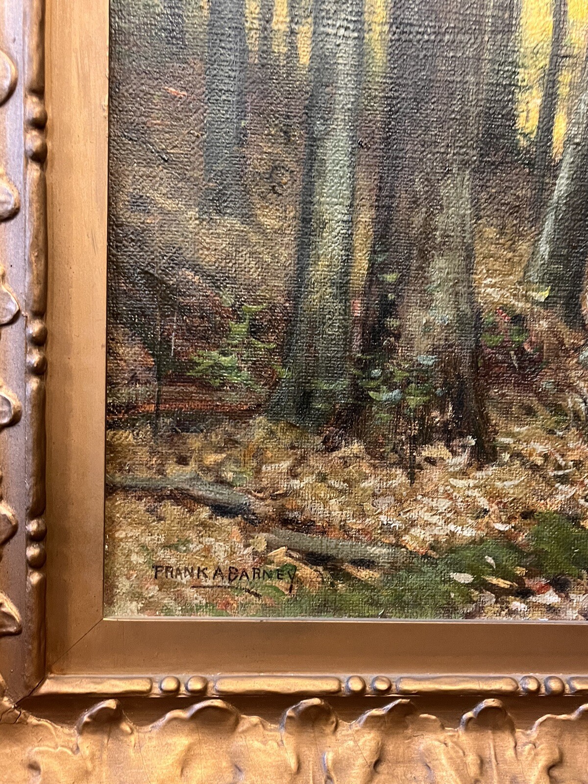 Frank A Barney Painting “path Through Trees” 21.5in x 27.5in Oil On Canvas