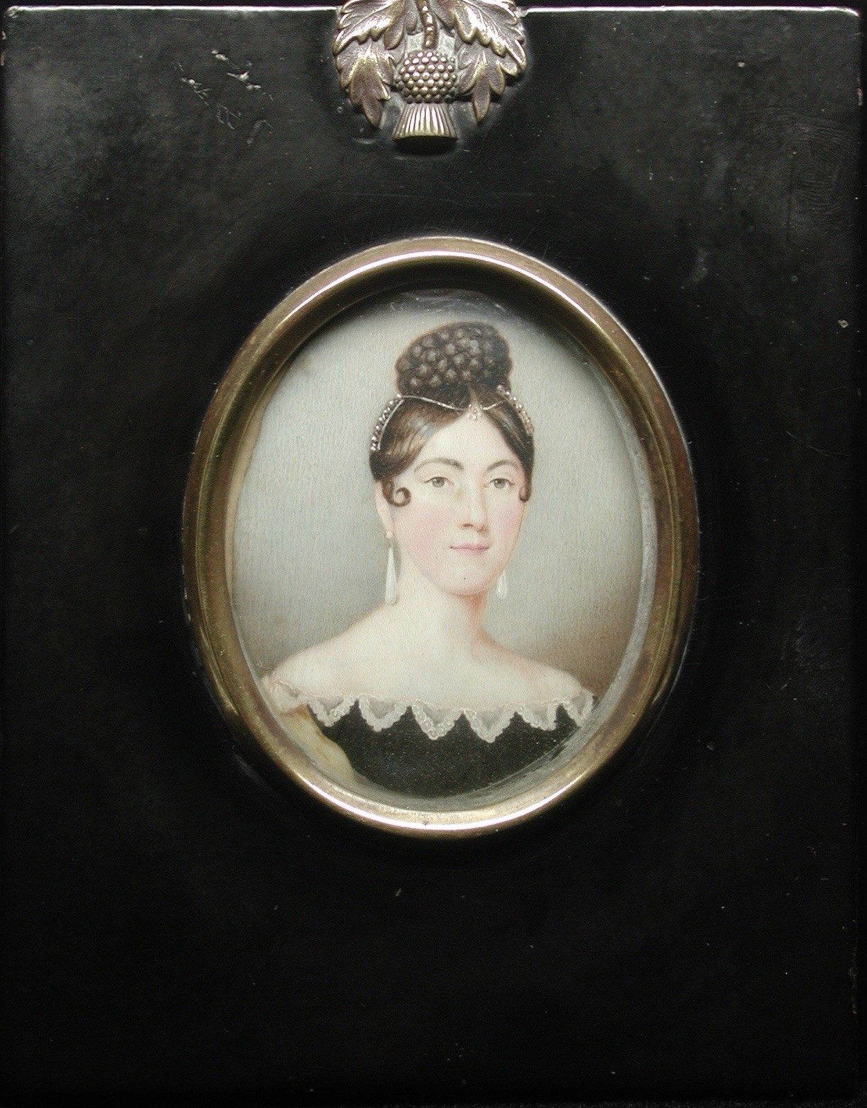 Portrait Miniature of Woman by G.M. Mather, Framed Oval, Edinburgh, 1833