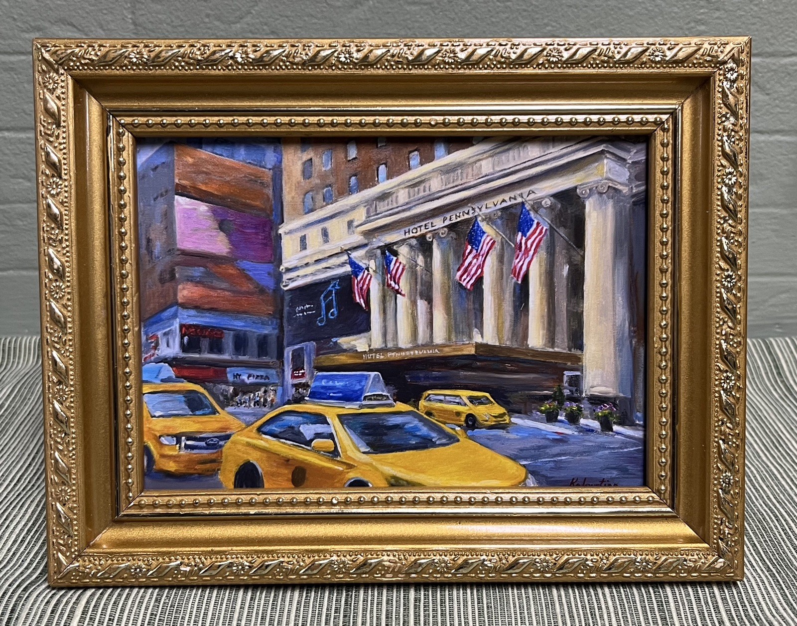 New York City Flags Hotel Pennsylvania Taxi USA Giclee Print NYC Kaloustian Art