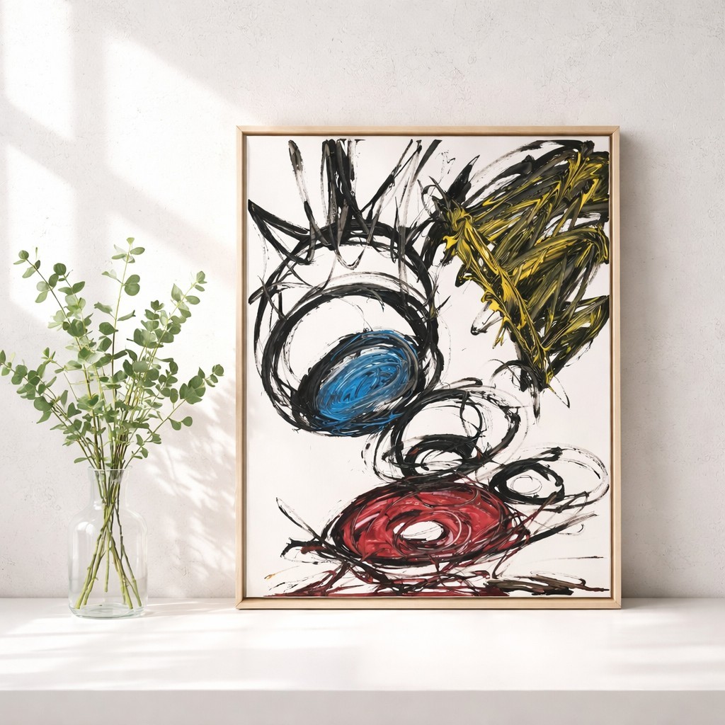 Trey Coppland, Shane Abstract Acrylic Painting, 24+30 in, 2026, Signed
