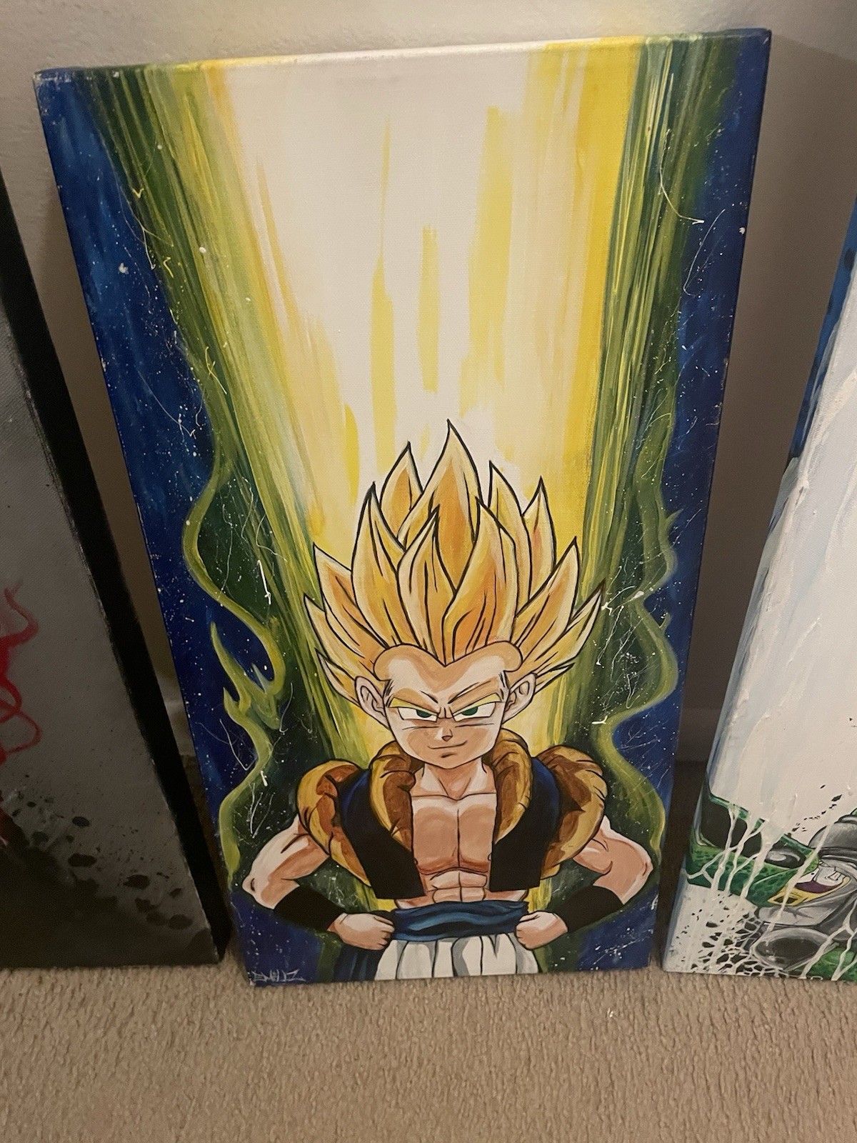 Hand Painted Gotenks Canvas Dragon Ball Z Anime Manga Original Art 1-of-1