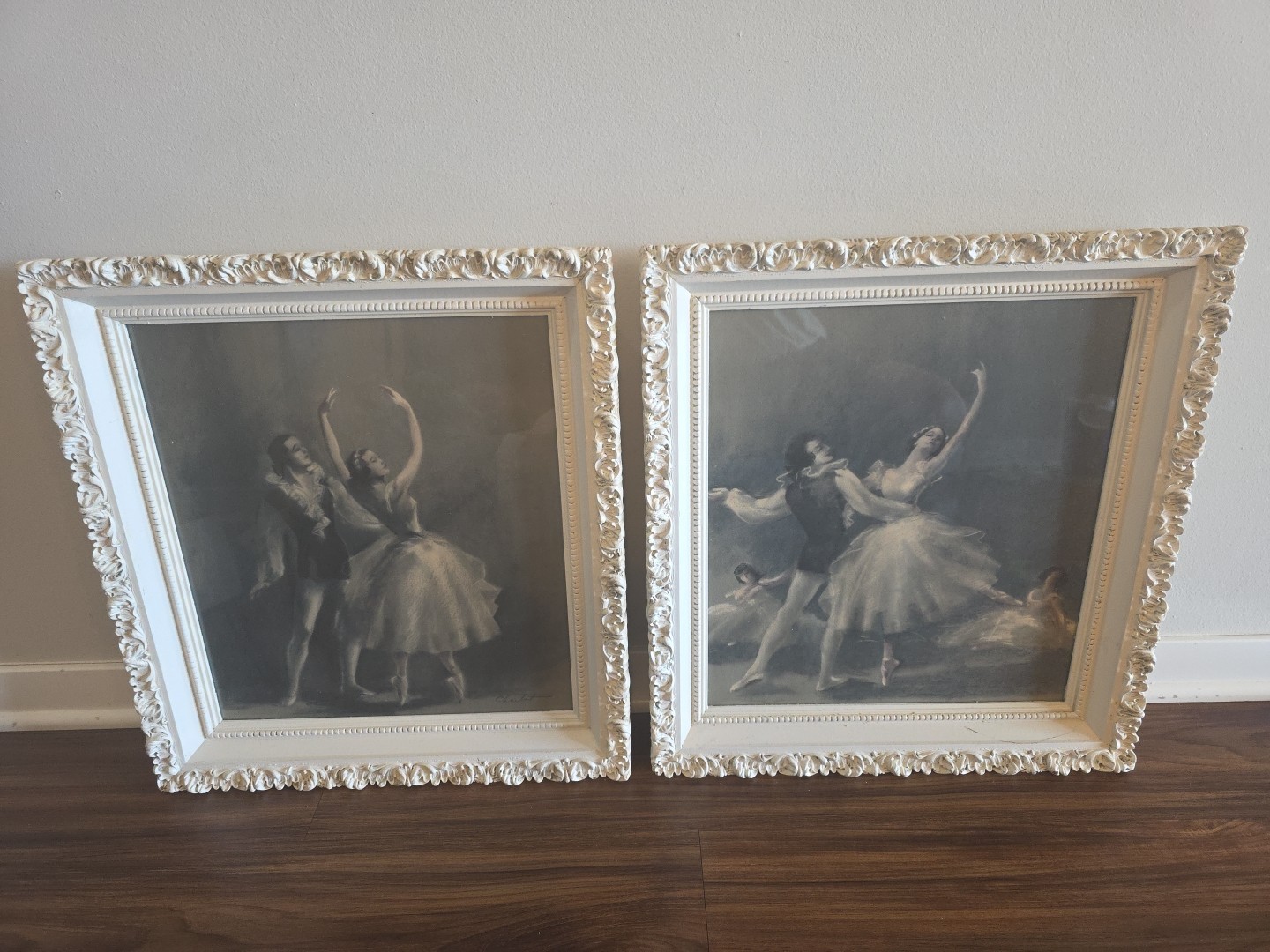 2 Vintage Ballet Painting – Raymond Charlot- 22.5 x 20.5