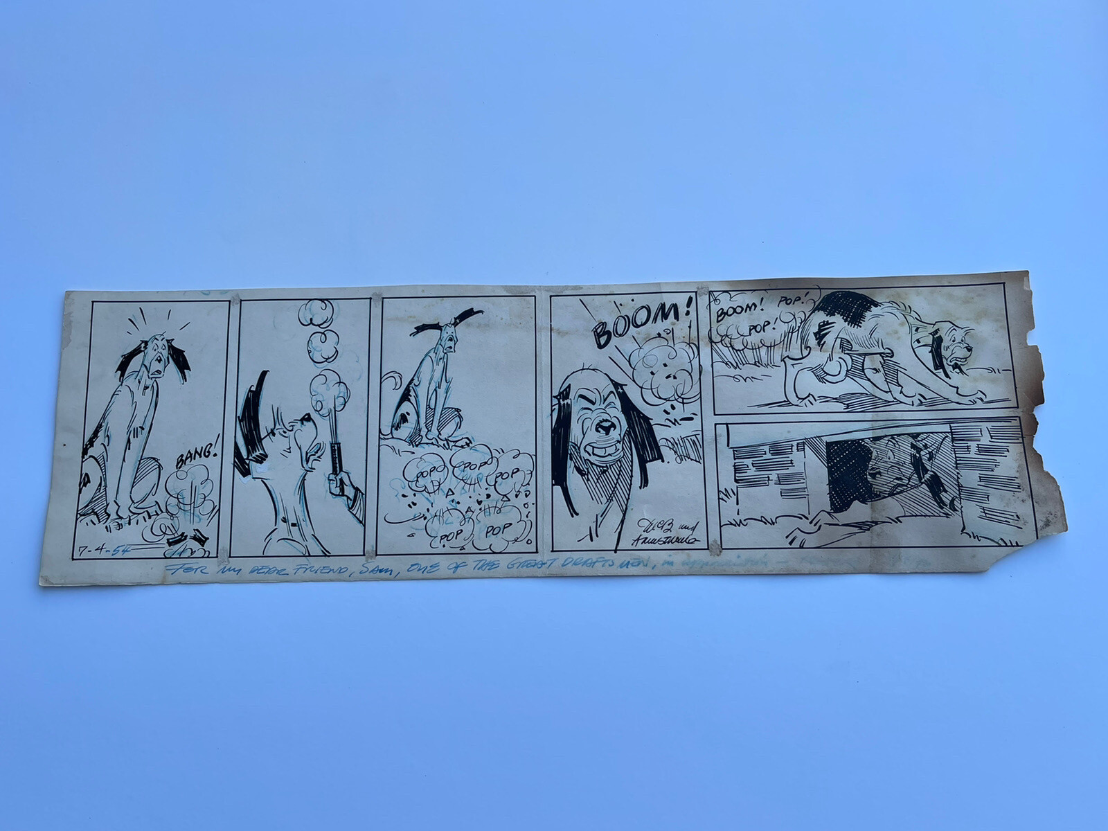 Antique Clifford McBride Illustration Drawing Comic Strip Original Art Signed