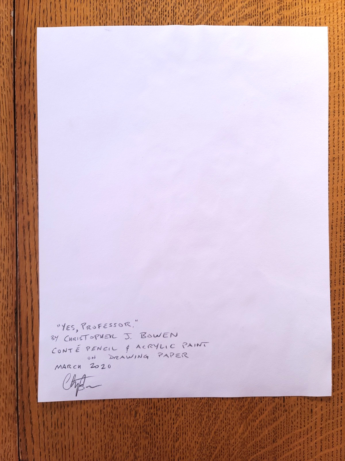 Original Art “Yes, Professor.” Minimalist Male Portrait of Professor 11” x 14”