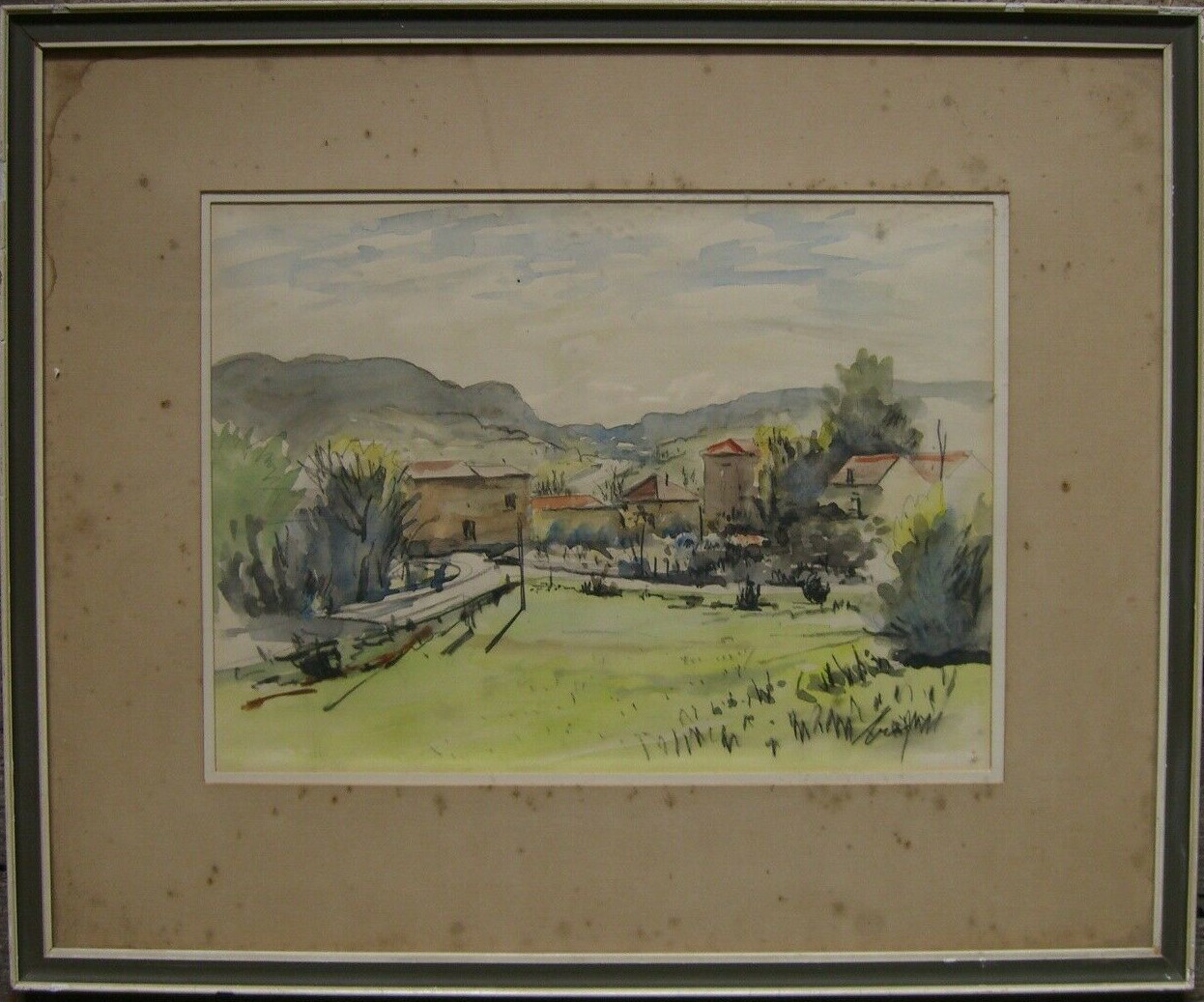 Jean Ravause Aix On Provence Village Houses Builder Finka Mountains Green Signed