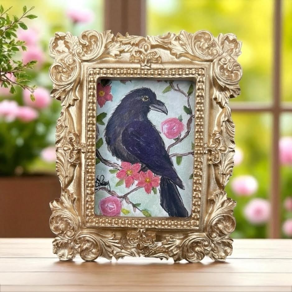 Mini Framed Print of Handmade Painting • Bird Lovers • Animal Lovers • Gift Idea