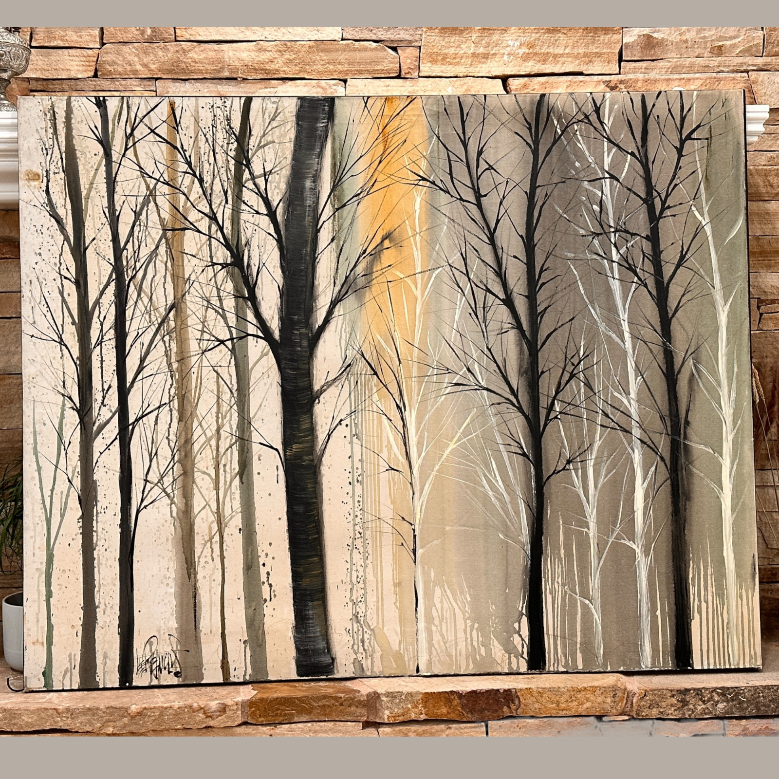 LEE REYNOLDS’ Signed ORIGINAL Early Trees Expression Unique 48” Ht X 60” Wd