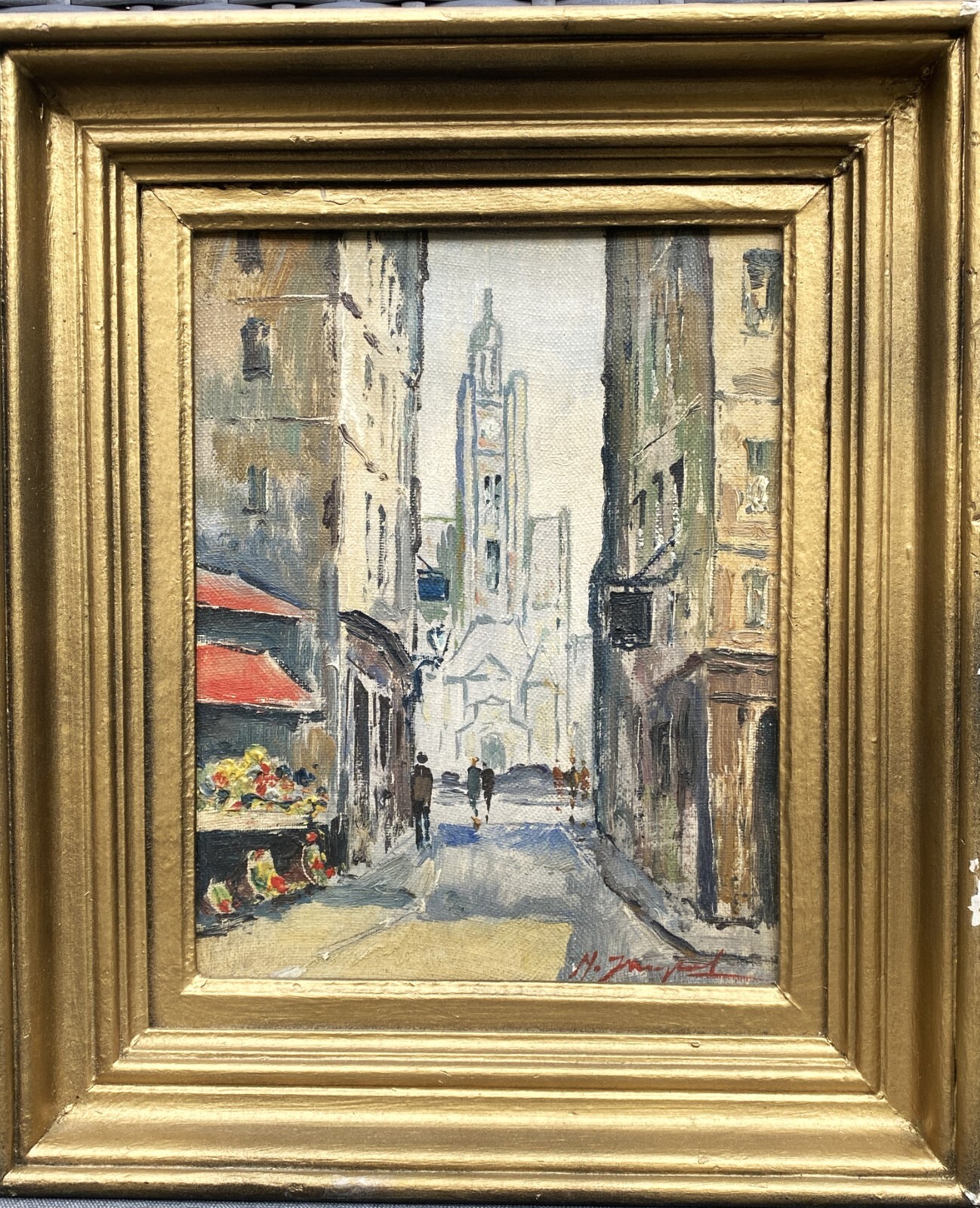M. Janpol (French, 20th C), Mid-20th Cent. Original O/C «View Of Paris», Signed!