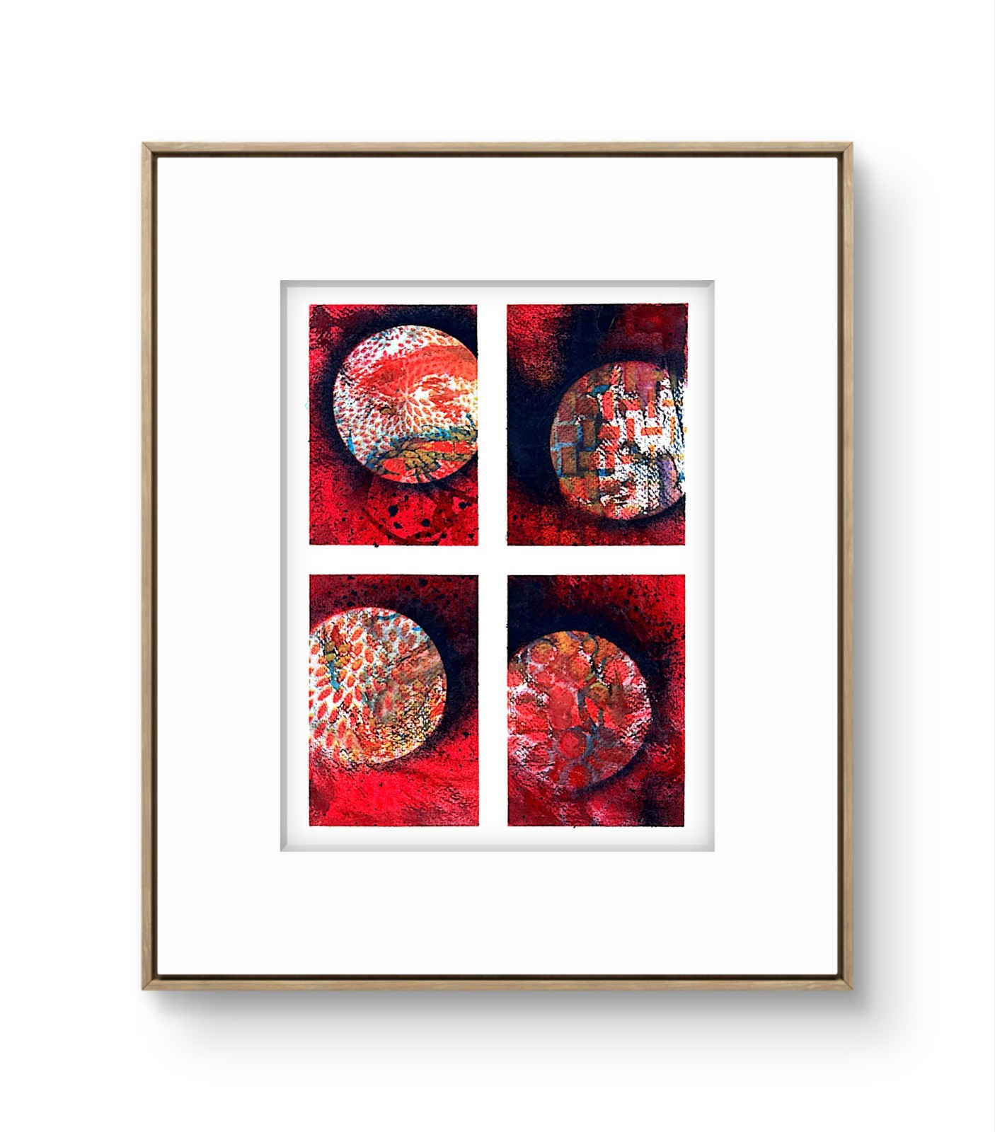 Original Abstract Painting 9×12 Red Black Expressive Wall Art Contemporary Decor
