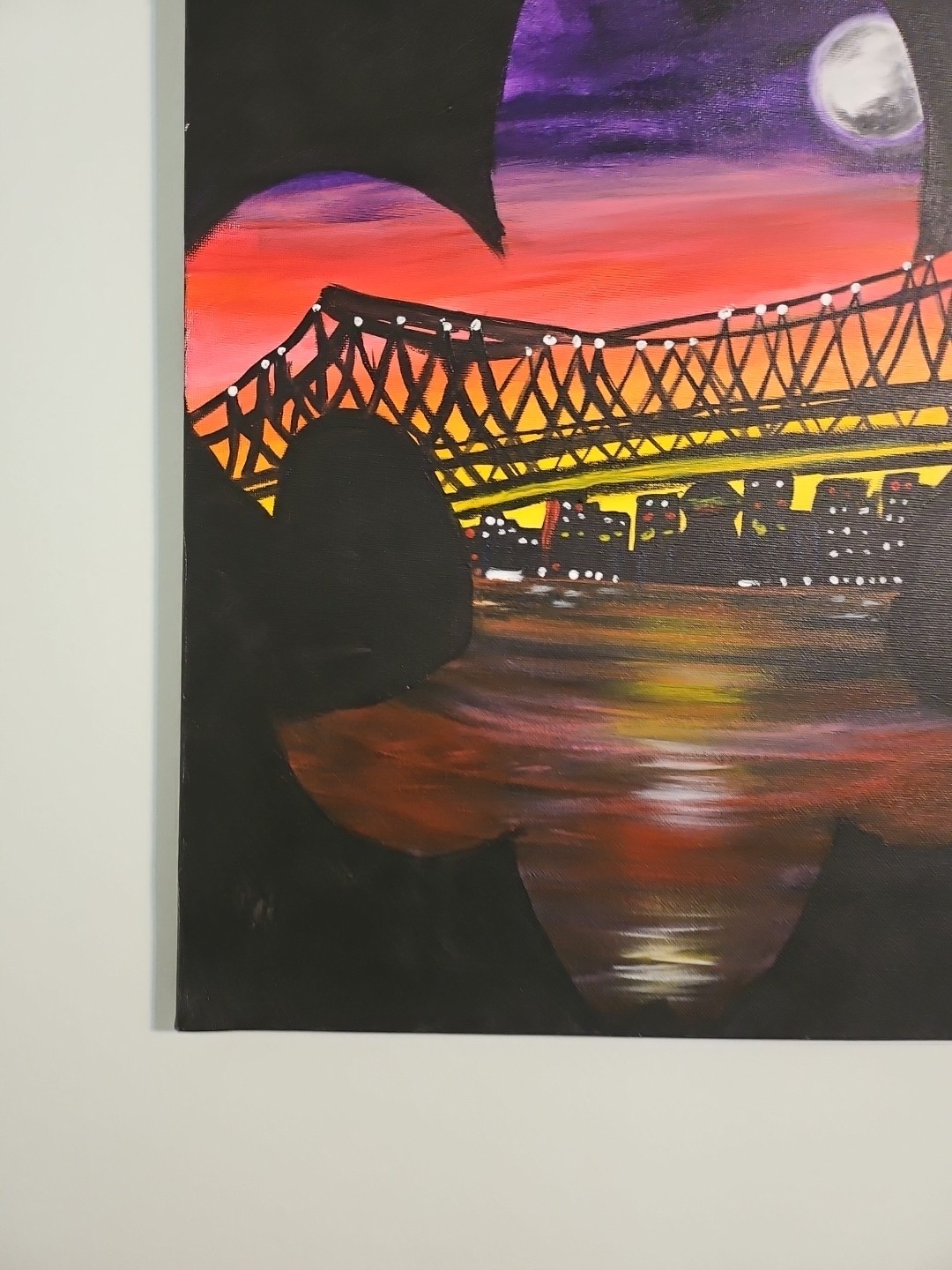 Painting Of New Orleans Louisiana Fleur-de-lis Night Scene Vibrant Colors
