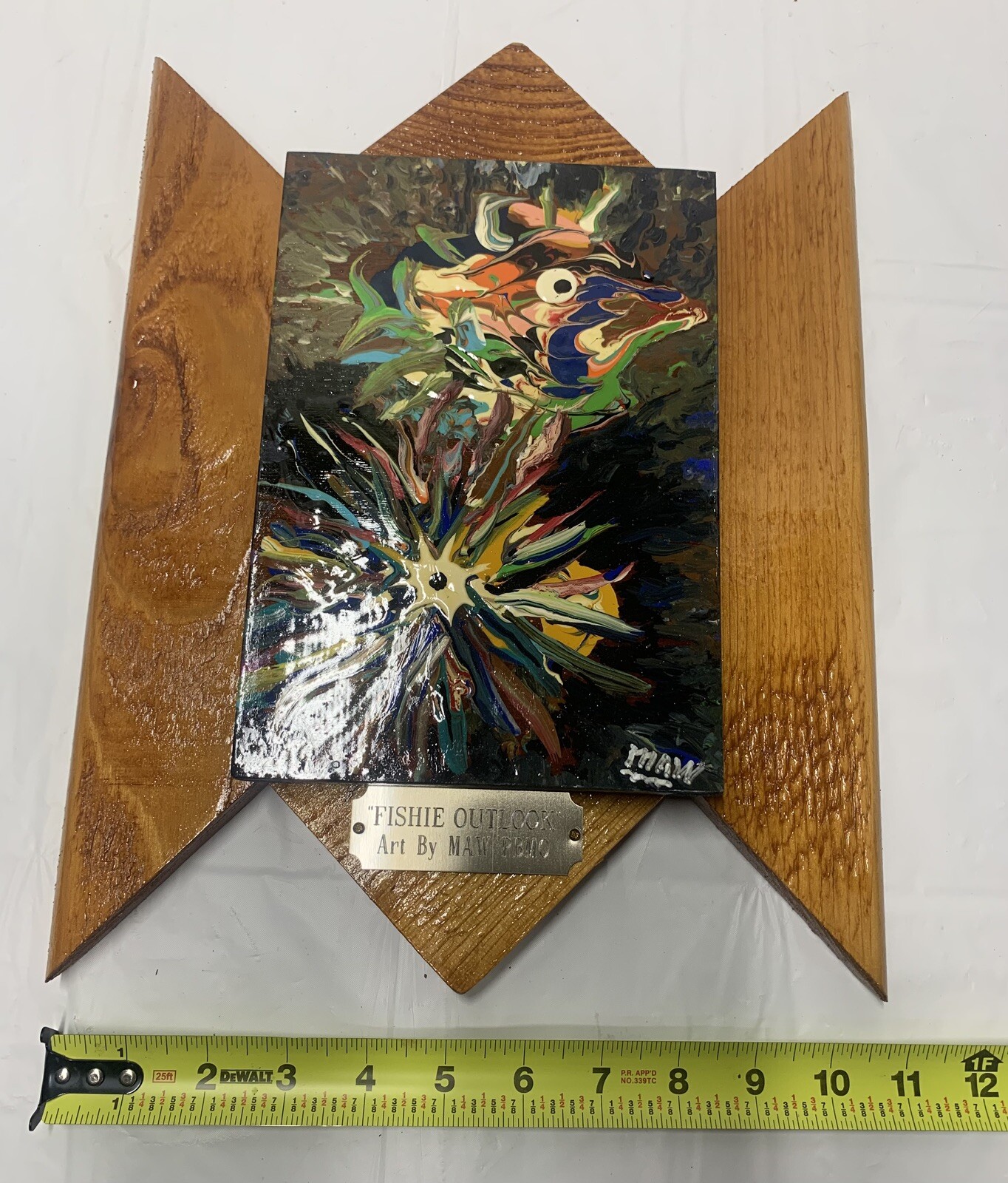 LOOK! RARE GORGEOUS Abstract Contemporary PAINTING “Fishie Outlook” SIGNED