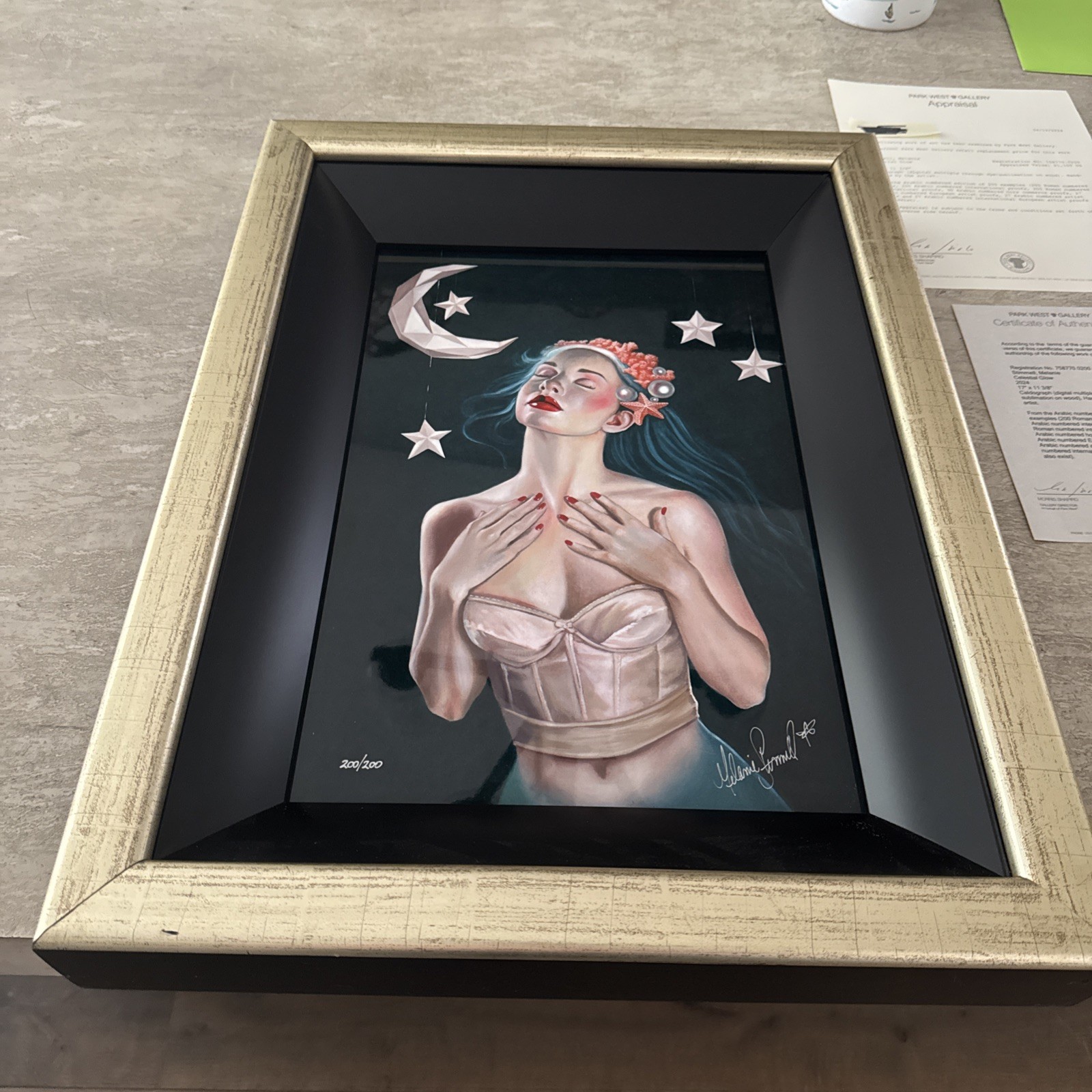 Melanie Stimmell Celestial Glow Dye Sublimation On Wood W/COA Professionaly