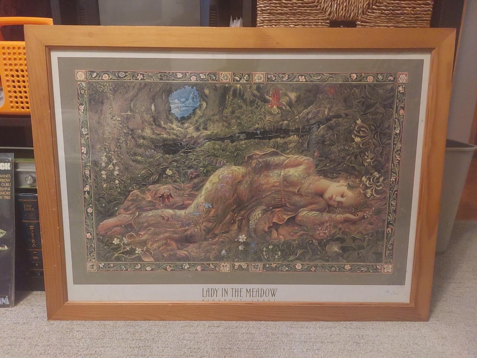 Lady in The Meadow Kinuko Y Craft Fantasy Medieval Art Framed Whimsigoth