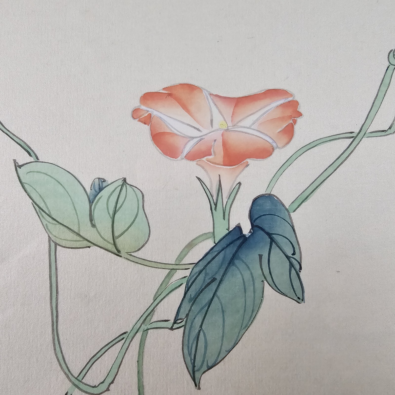Original Vintage Signed Asian Watercolor Painting On Silk 16.25×14.25 Framed Art