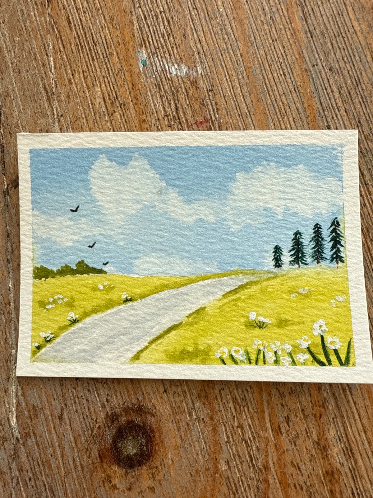 aceo original painting landscape 2.5 in x 3.5 in