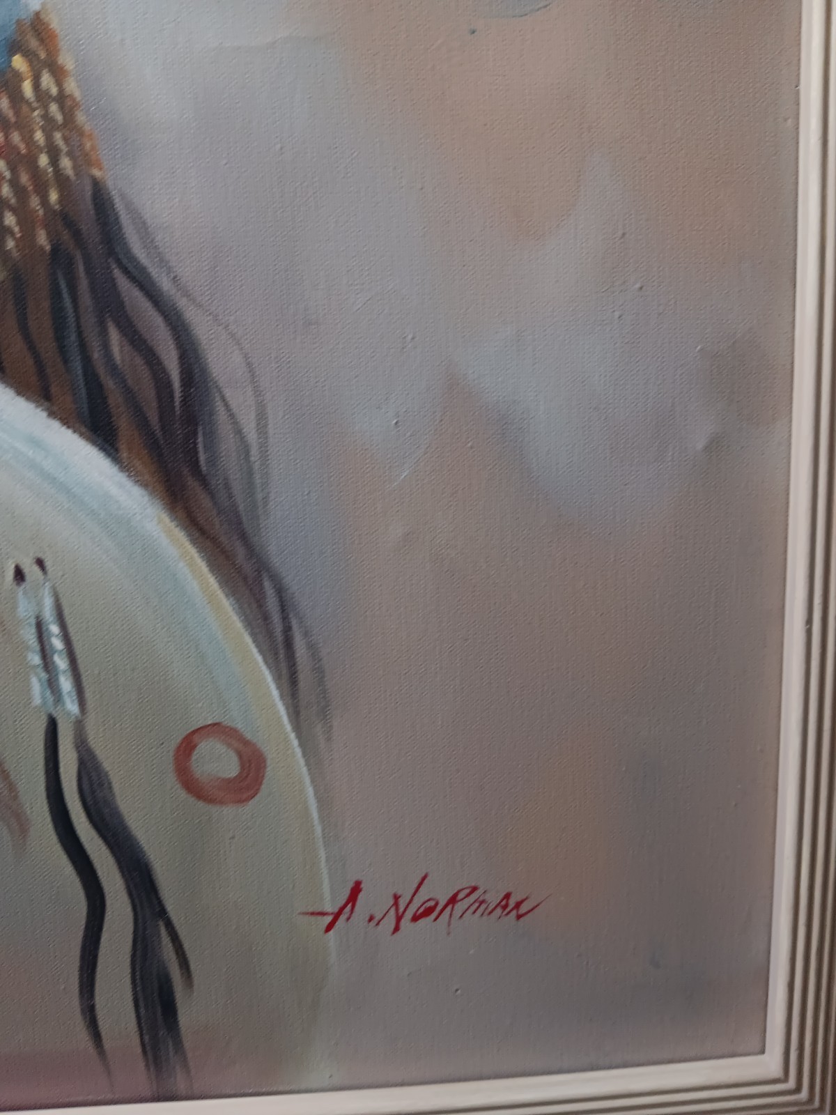 Original Oil Painting Native American Indian signed by A. Norman