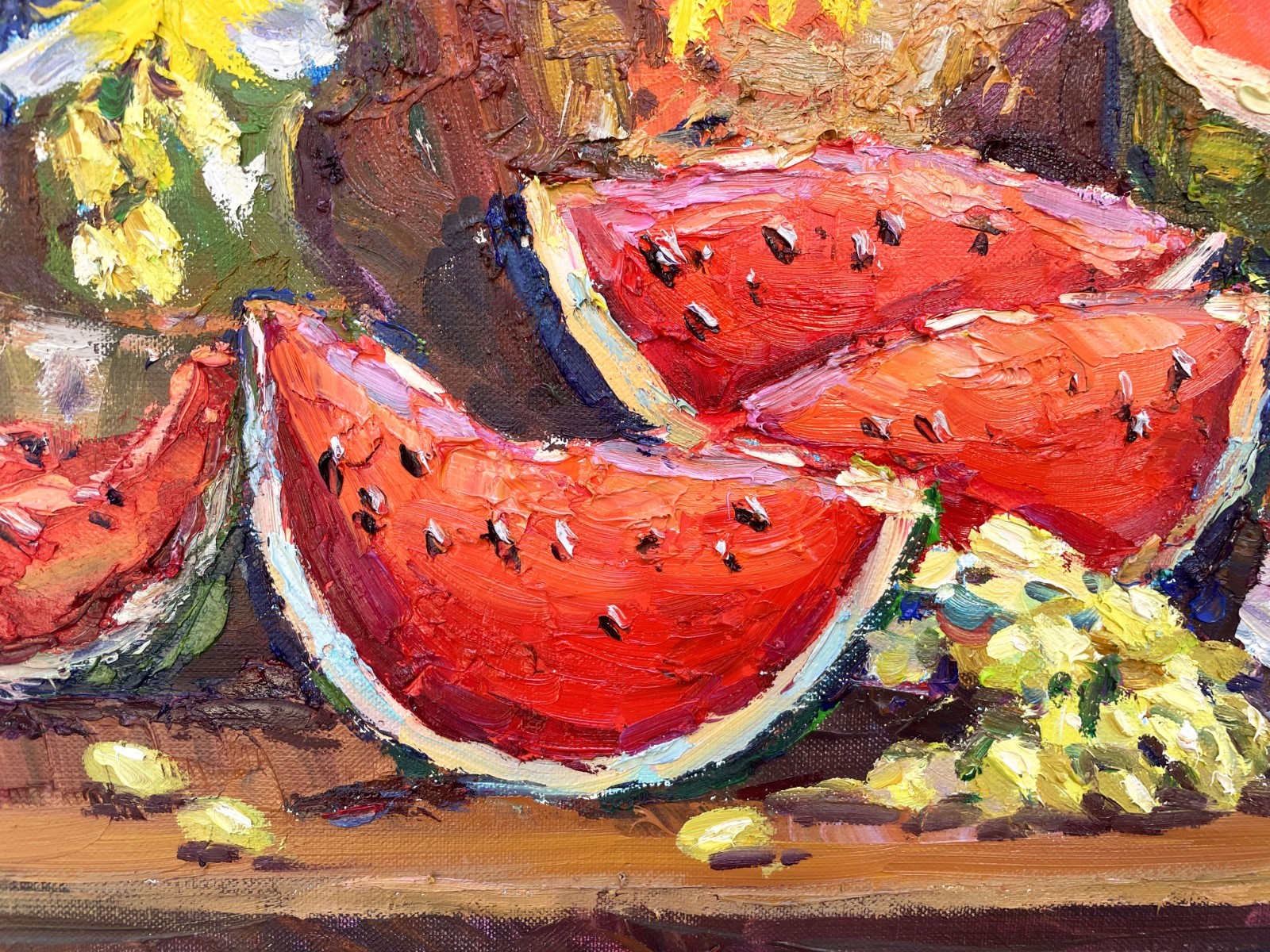 Flowers artwork painting IMPRESSIONISM Original Oil on canvas by E Chernyakovsky