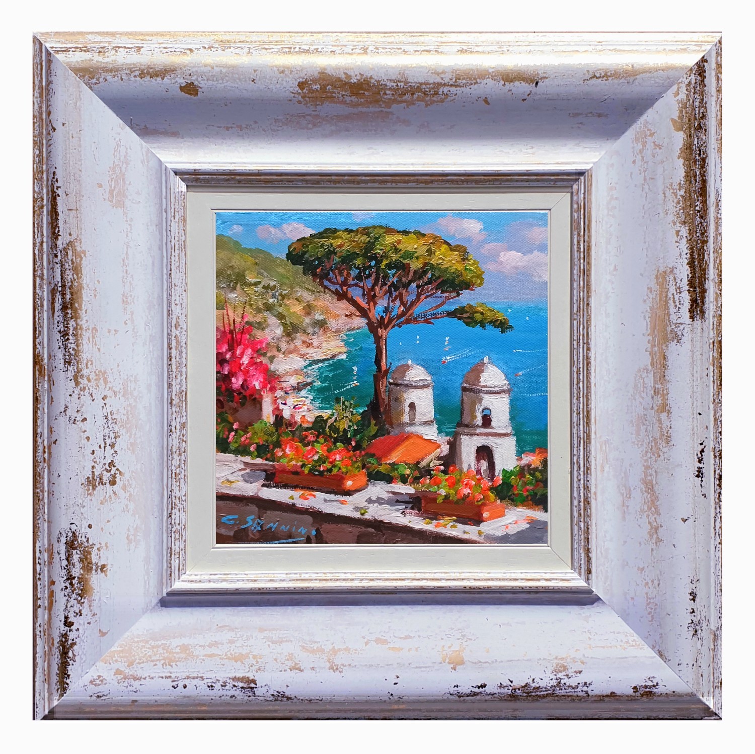 RAVELLO PAINTING ITALY «LITTLE ART MEMORIES» by SANNINO BELVEDERE SEASCAPE