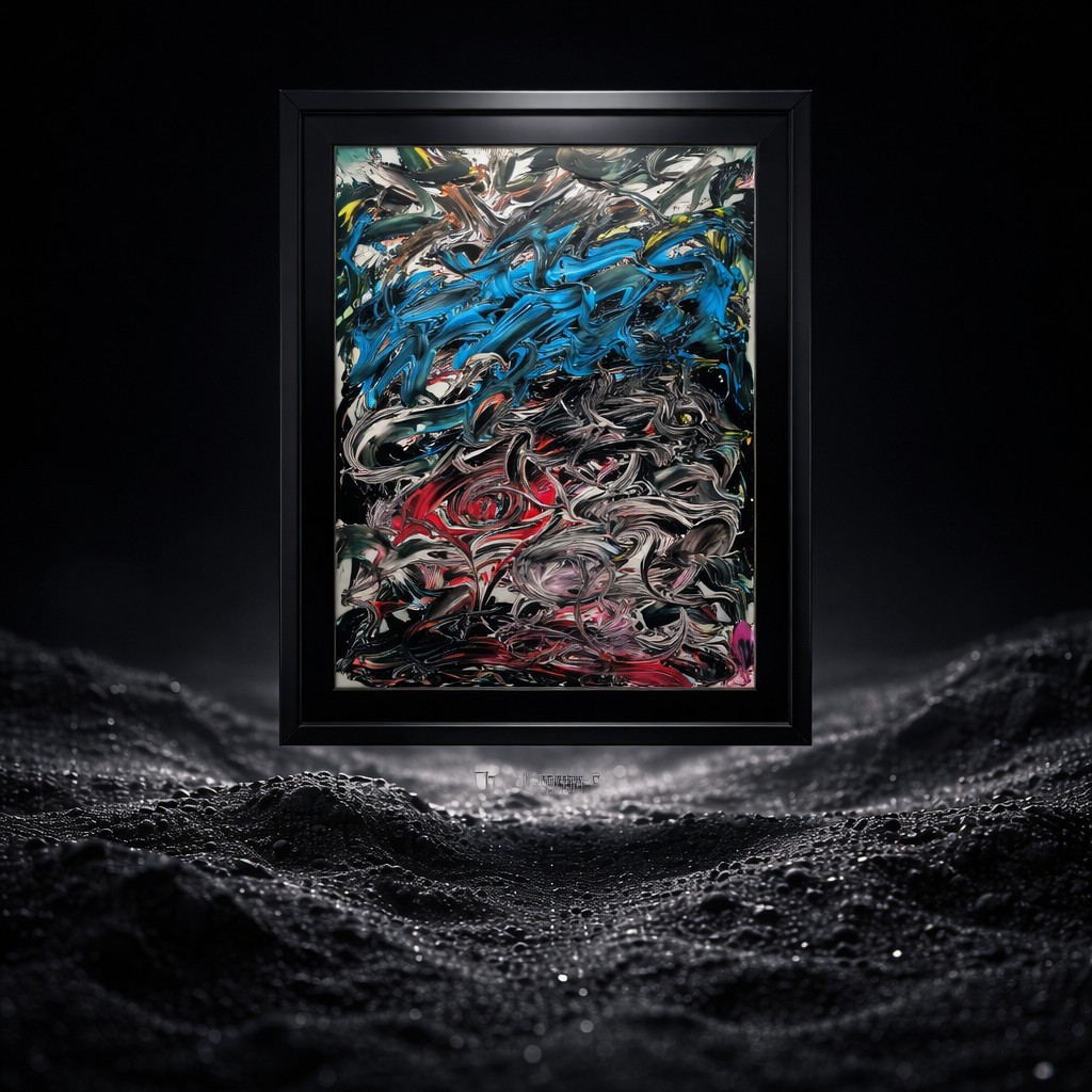 Trey Coppland, The Wave Abstract Acrylic Painting, 18+24 in, 2026, Signed