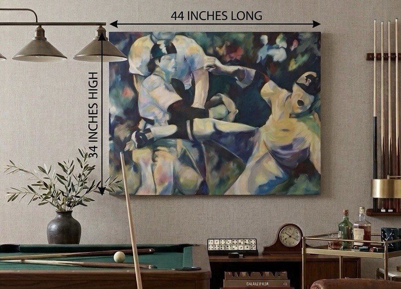 MLB Baseball CARLTON FISK 1979 Original Sports Painting by Gigi Perszyk 44”x34”