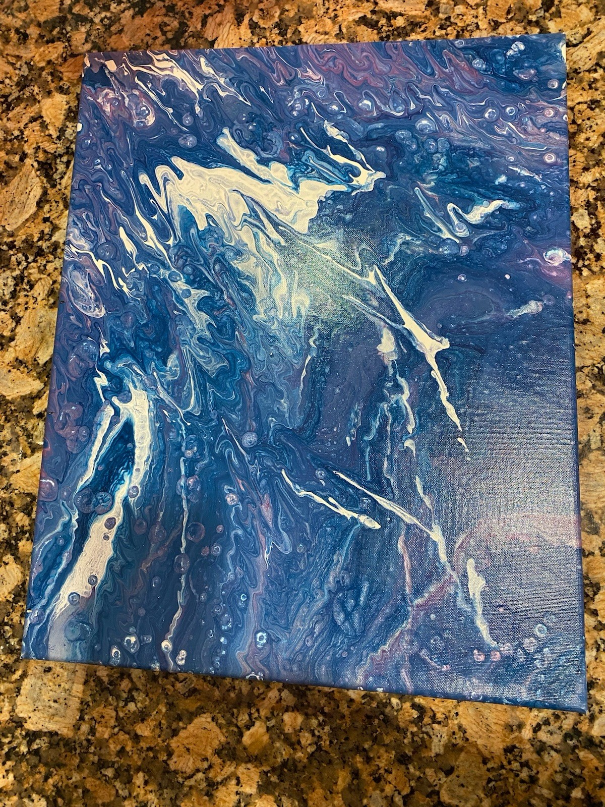 Celestial Waters – Original Abstract Acrylic Pour Painting (11×14)