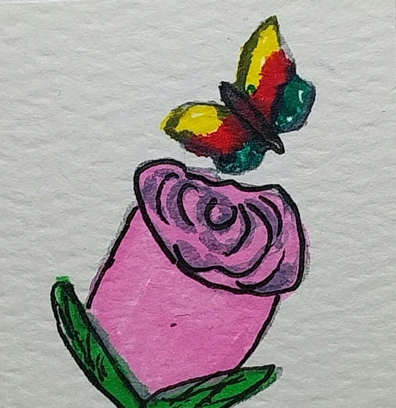 DOLLHOUSE MINIATURE Hand painted PICTURE Flower ~ 1.5 Inch Painting 1:12 Scale
