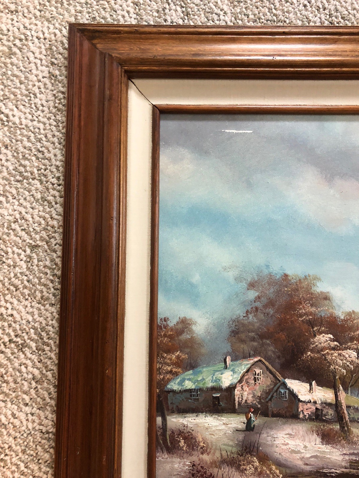 Original C. Inness ,Large landscape painting, Clara Inness Framed 33” x 45”