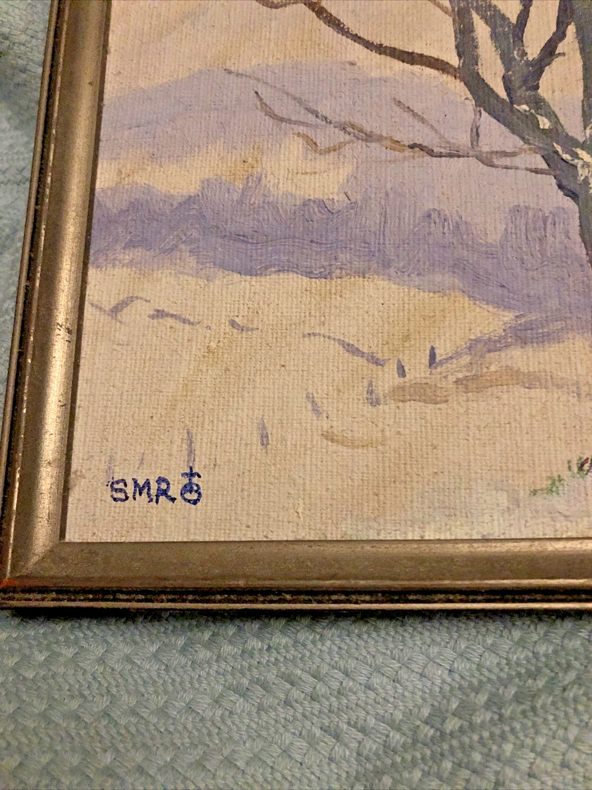 Vintage Upstate New York Original Painting Sugar Maple In Snow 1970 In Frame NY