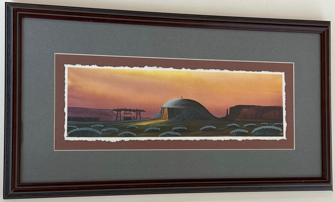 Benson Halwood Native American Navajo Watercolor Painting Arizona Gouche